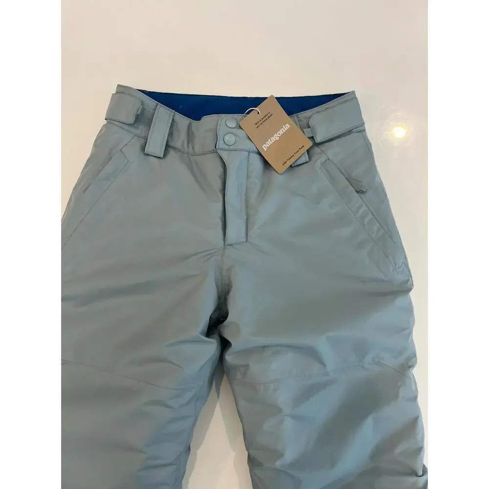 $169 Patagonia Powdertown Snow Pants Thermal Blue Size Small (7-8 )